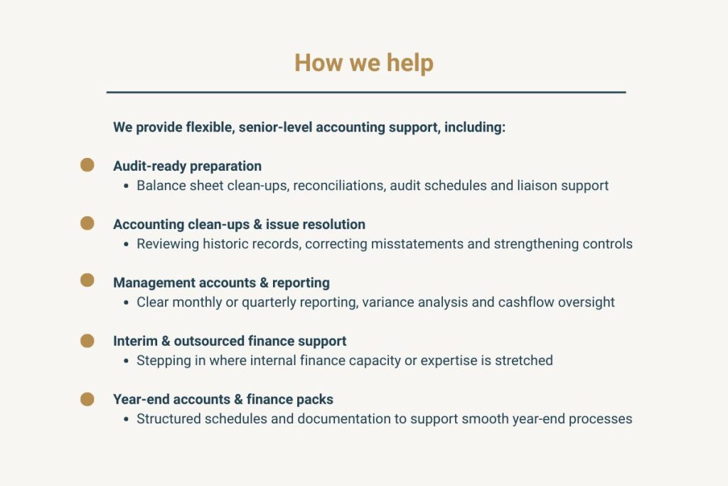 List of services for larger companies